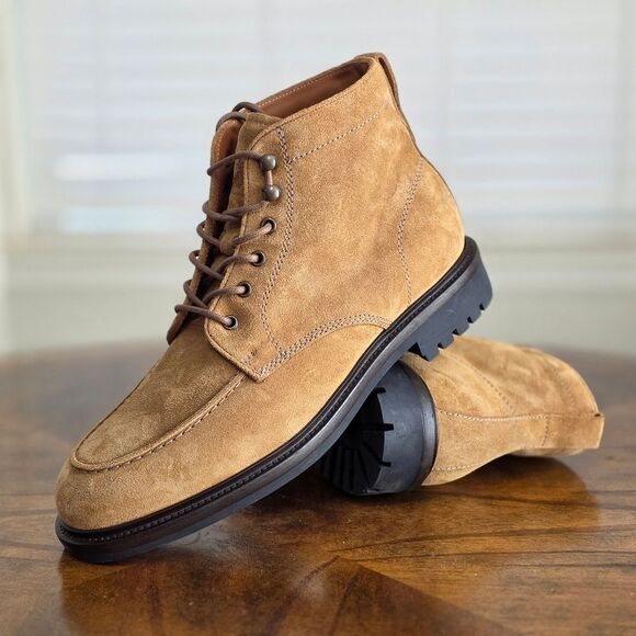 Polo Ralph Lauren MI Lug Lace Apron Boots Italian Suede Men's 11 Ankle Height - Picture 15 of 15